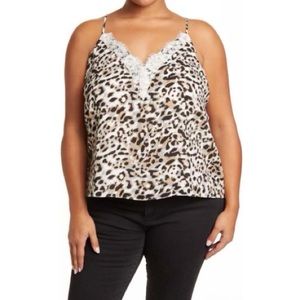 MELROSE AND MARKET leopard ivory lace top!